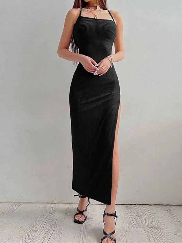 The Midnight Allure Backless Maxi